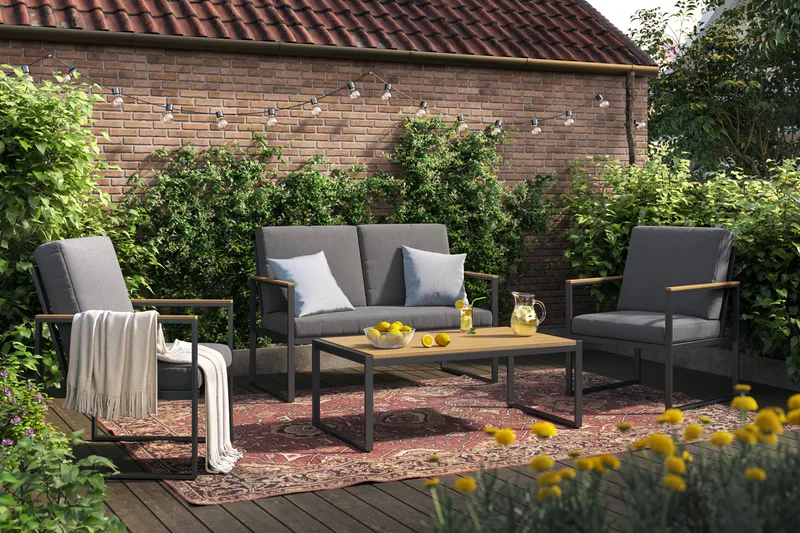 Serena Soffgrupp Utomhus  4-sits - Antracit - Products - Utemöbler & utemiljö - Loungemöbler - Loungeset & loungegrupp