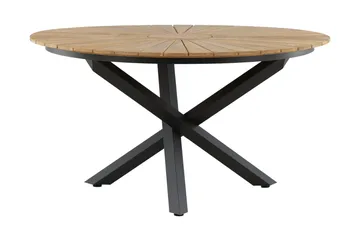 Mexico Matbord Utomhus Rund 140 cm Brun/Svart - Venture Home - Products - Utemöbler & utemiljö - Utebord & trädgårdsbord - Matbord utomhus