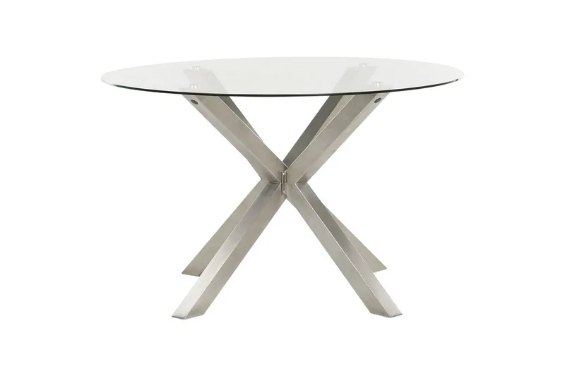 Runt bord Maletto, Silver, Transparent