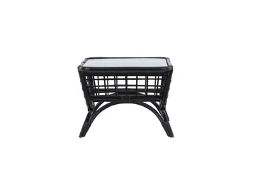 Moana Soffbord och Matbord Utomhus 95,5 cm Glas Rotting - Svart - Products - Utemöbler & utemiljö - Utebord & trädgårdsbord - Loungebord & soffbord utomhus