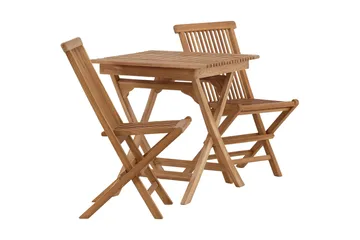 Ghana Caféset 70 cm + 2 Kenya Hopfällbara Karmsttolar - Brun - Products - Utemöbler & utemiljö - Utegrupp - Cafegrupp & cafeset