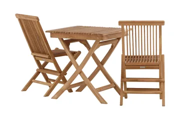 Ghana Caféset 70 cm + 2 Kenya Hopfällbara Karmsttolar - Brun - Products - Utemöbler & utemiljö - Utegrupp - Cafegrupp & cafeset