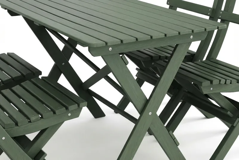 Landet Utomhus matgrupp 118x70x74 cm med 4 klappstolar - Grön - Products - Utemöbler & utemiljö - Utegrupp - Matgrupp utomhus