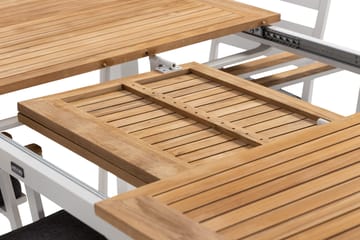 Las Vegas Matgrupp Utomhus 220-280 cm + 6 Oliver Matstol - Teak/Vit - Products - Utemöbler & utemiljö - Utegrupp - Matgrupp utomhus