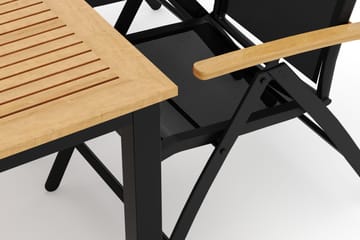 Las Vegas utomhus matgrupp förlängningsbart 152-210x90 cm med 4 Las Vegas positionsstolar - Svart - Products - Utemöbler & utemiljö - Utegrupp - Matgrupp utomhus