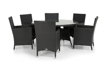 Thor Matgrupp Ø140 + 6 Thor Fåtölj - Svart - Products - Utemöbler & utemiljö - Utegrupp - Matgrupp utomhus