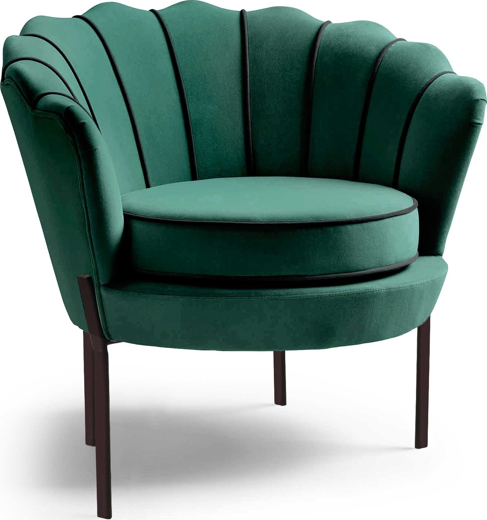 Duran fauteuil in groen fluweel Duran fauteuil in groen fluweel