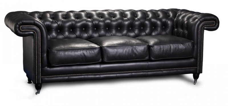 Skinnsoffa Chesterfield Manchester - 227 cm