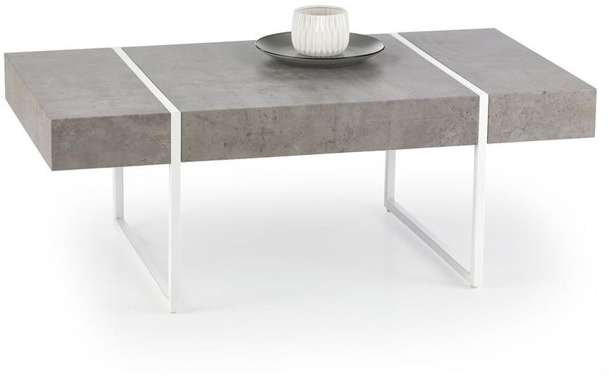 Carin soffbord - Vit/betongm�nster