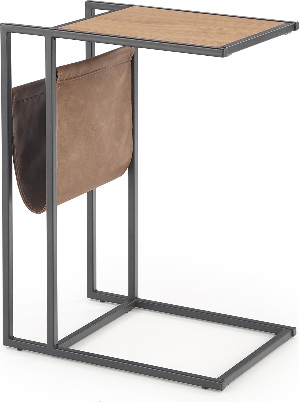 Compacte bijzettafel 47 x 33 cm - Eiken/zwart