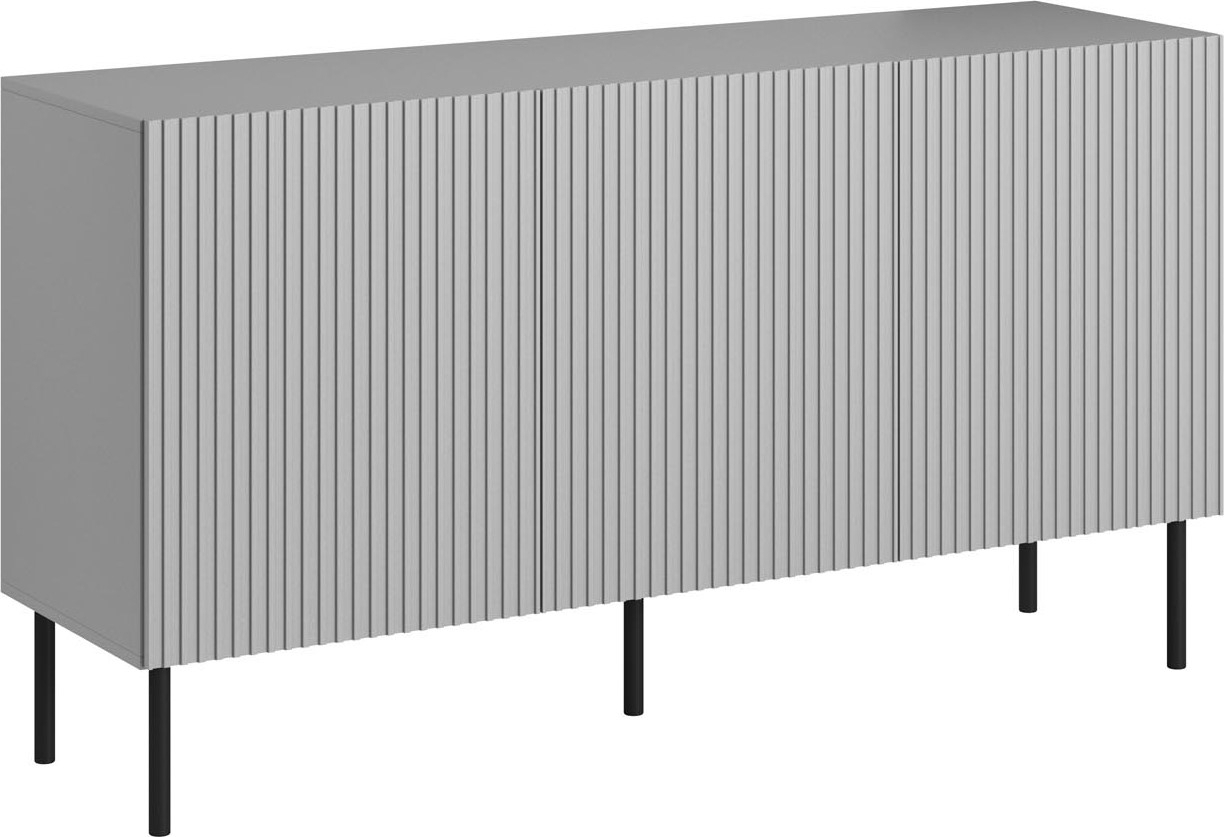 Asensio dressoir - Lichtgrijs/zwart