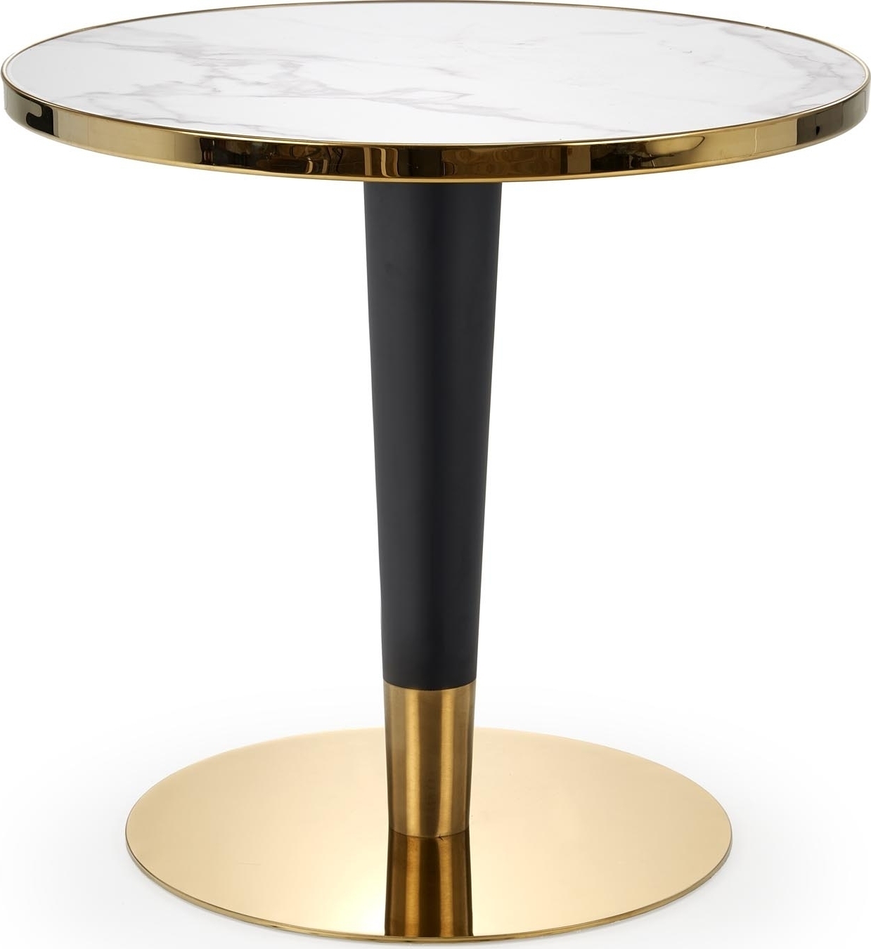 Morata eettafel Ø79 cm - Wit marmer/zwart/goud Morata eettafel Ø79 cm - Wit marmer/zwart/goud