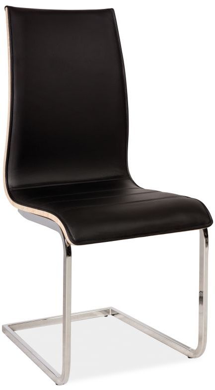 Stol Loveland - svart (PU) / Krom