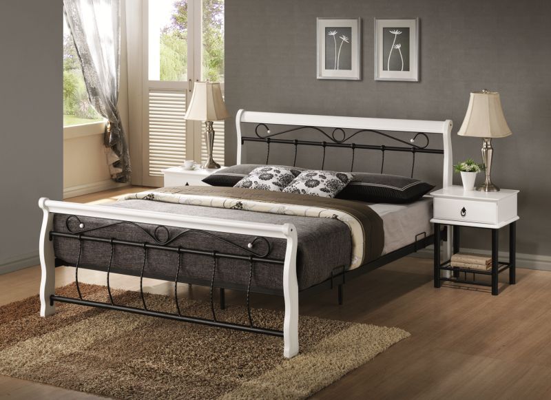 Dubbels�ng Titusville 160x200 cm - Vit/svart