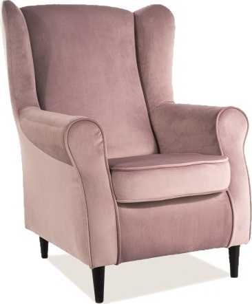 Fauteuil Baron - Roze fluweel