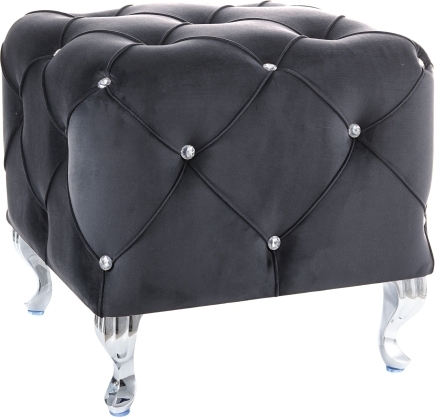 Hestia puff - Svart sammet