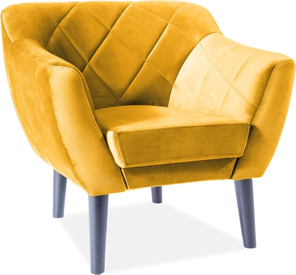 Geruite fauteuil - Oranje fluweel Geruite fauteuil - Oranje fluweel