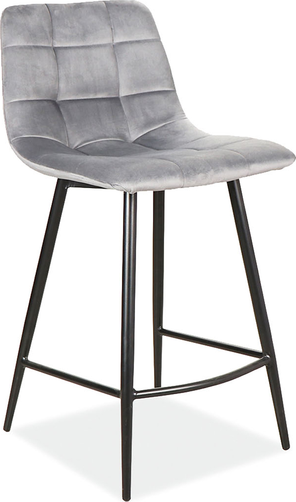 Mila barkruk - Grijs fluweel