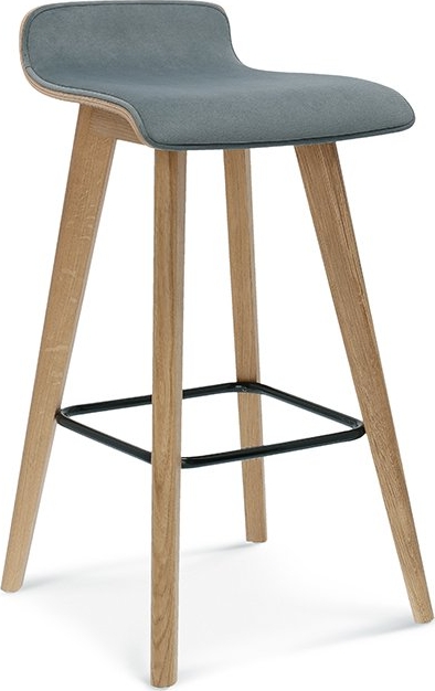 Barkruk Cleo met gestoffeerde voorkant - Kleur van frame en stoffering naar keuze