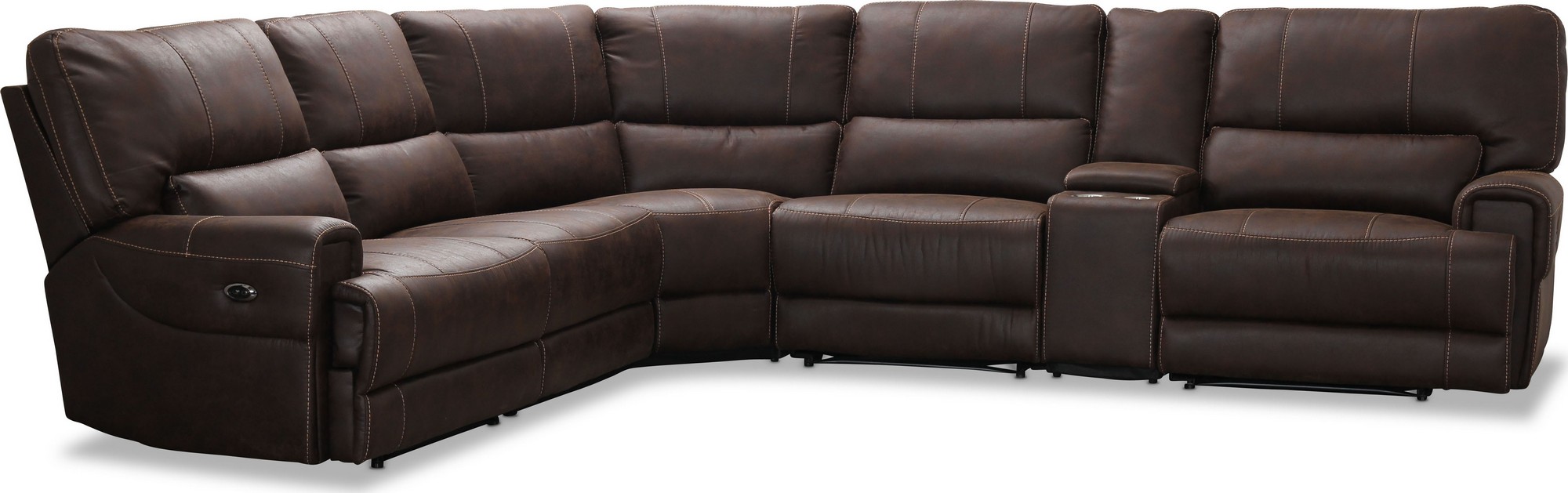 Las Vegas F elektrisk h�rnsoffa - M�rkbrun