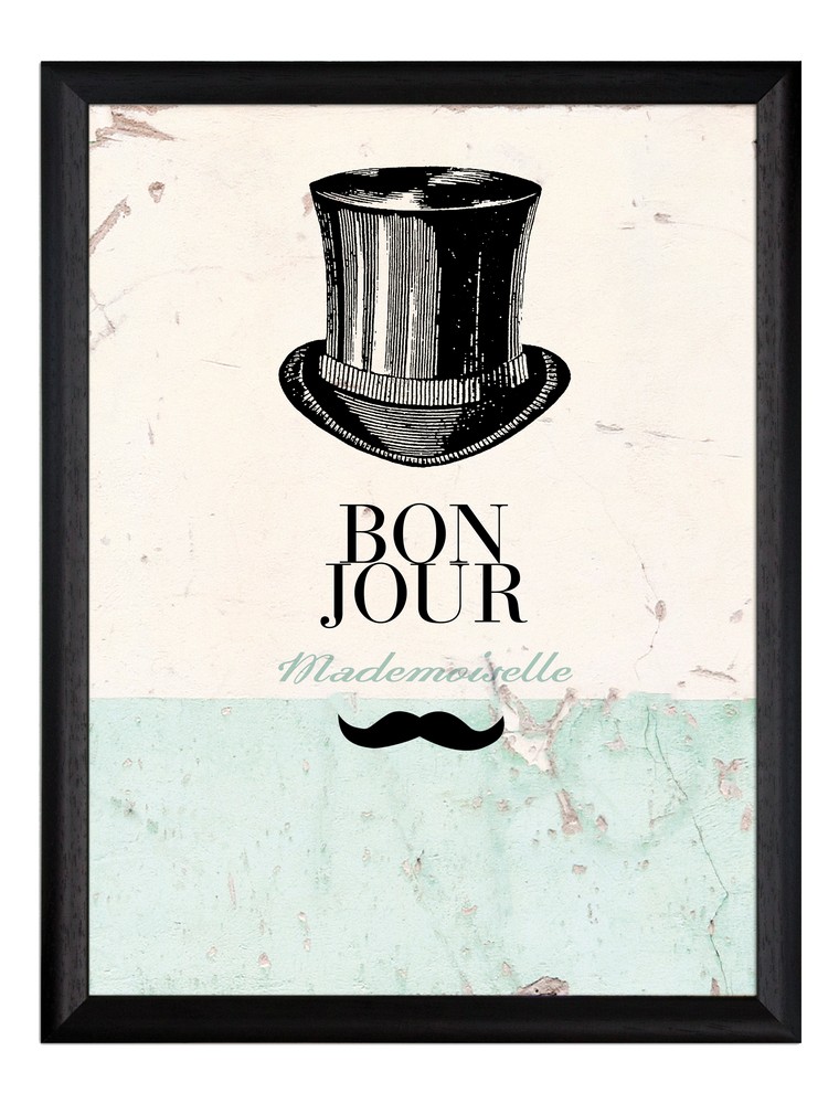 Tavla \\\"Bon Jour\\\" svart hatt