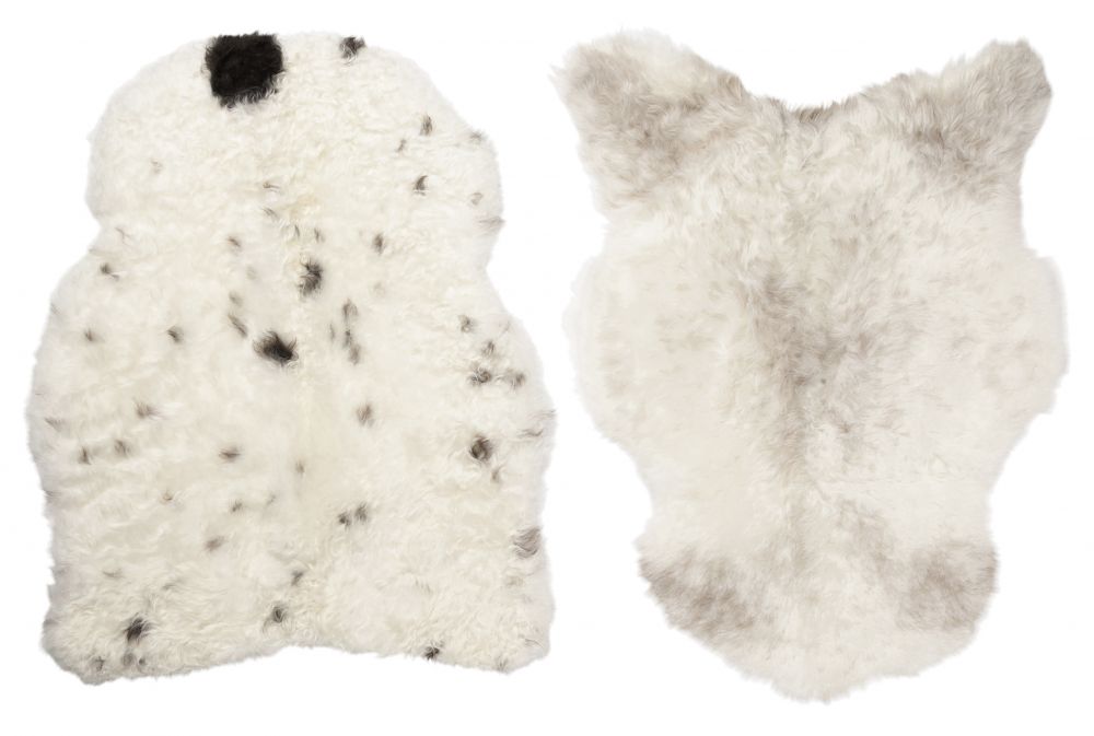 Nelly biologische lamsvacht Wit/zwart