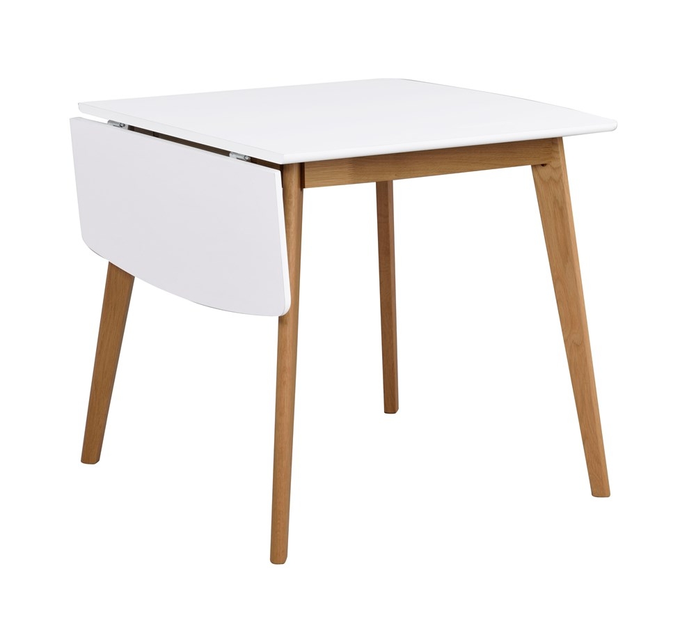 Orson klaffbord 80x80 cm + 30 cm - Vit/ek