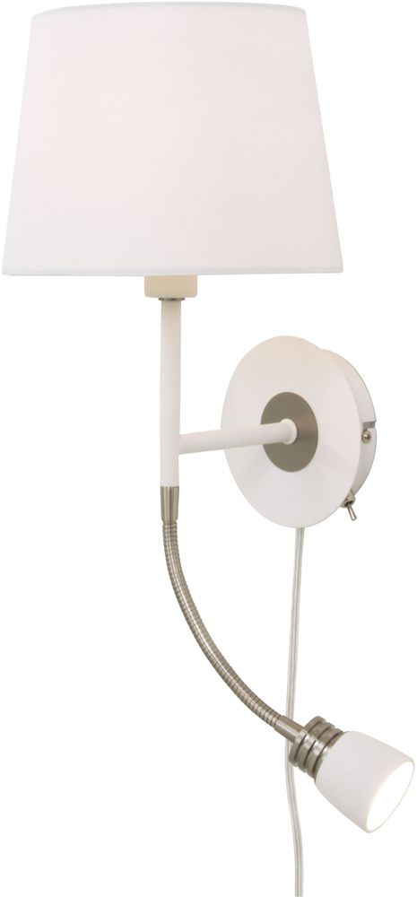 Eketorp wandlamp - Wit/staal Eketorp wandlamp - Wit/staal