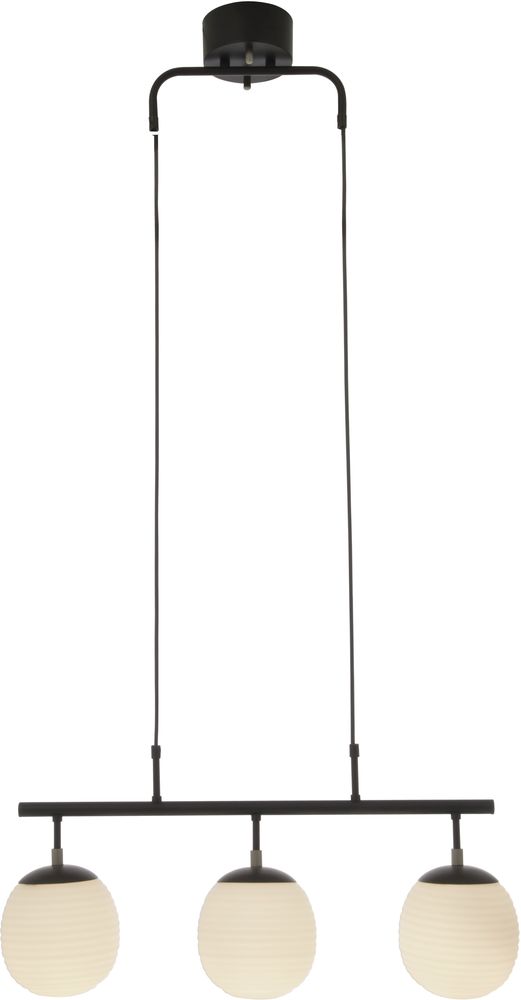 Rille plafondlamp - Zwart/opaalwit