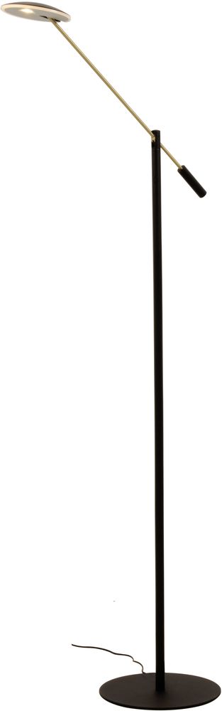 Cadiz vloerlamp - Zwart/mat messing