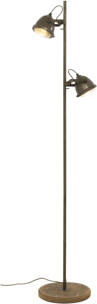 Alaska 2-arm golvlampa - J�rngr�/tr�