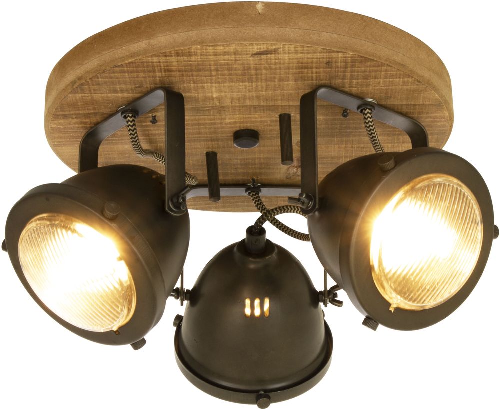 Alaska spot - IJzergrijs/hout