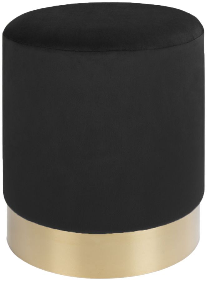 Gamby Poef - Zwart/messing