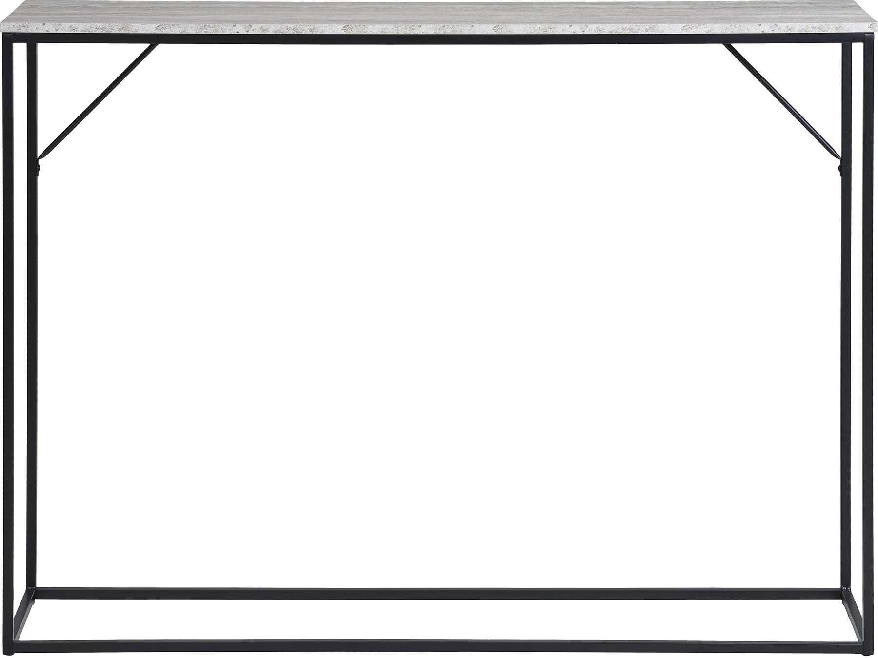 Witte consoletafel 110 x 26 cm - Travertijn/zwart