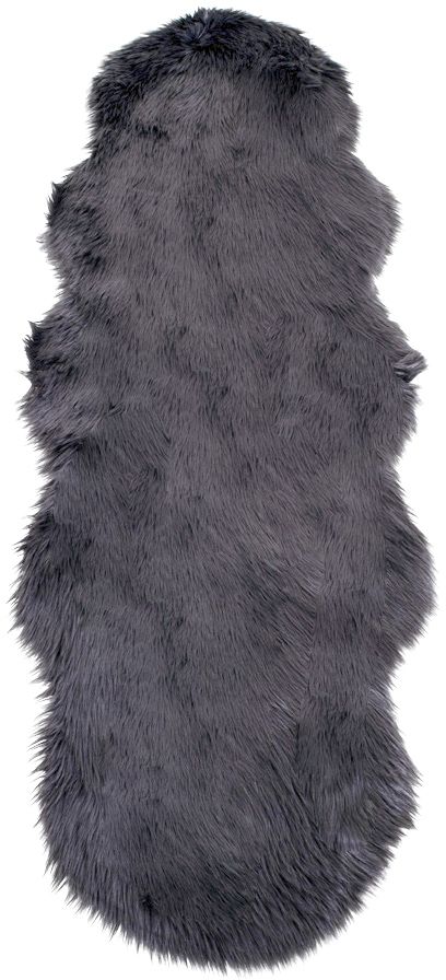 Lammskinn imitation - Gr� - 60x180