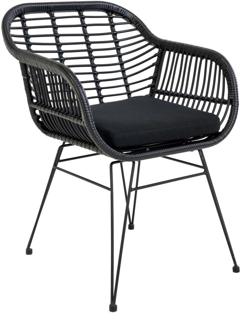 Trieste utestol med dyna - Svart + Textilv�rd f�r m�bler