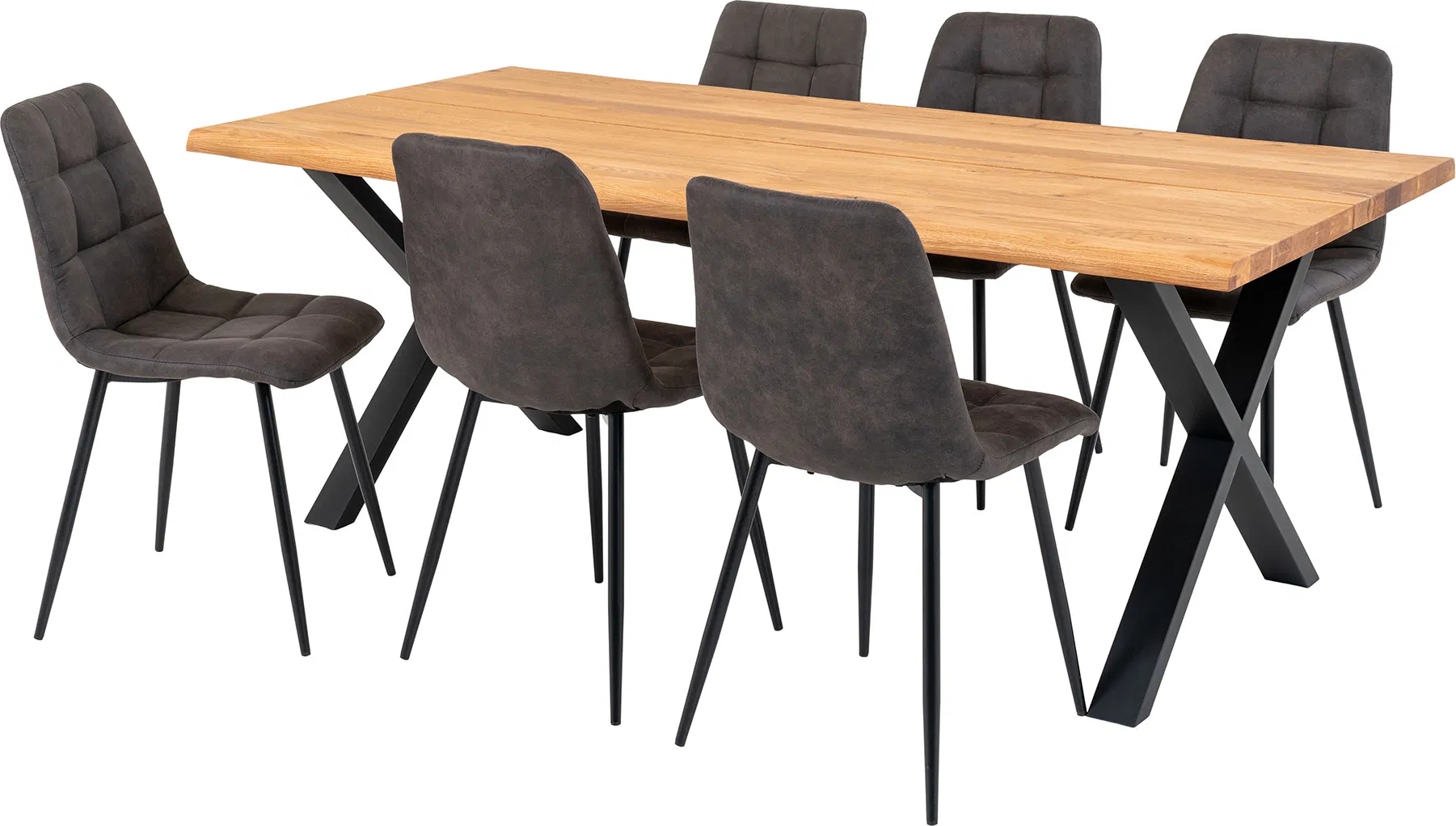 Toulon matgrupp med 6 st gr� Middelfart stolar + 6.00 x Stolsdyna