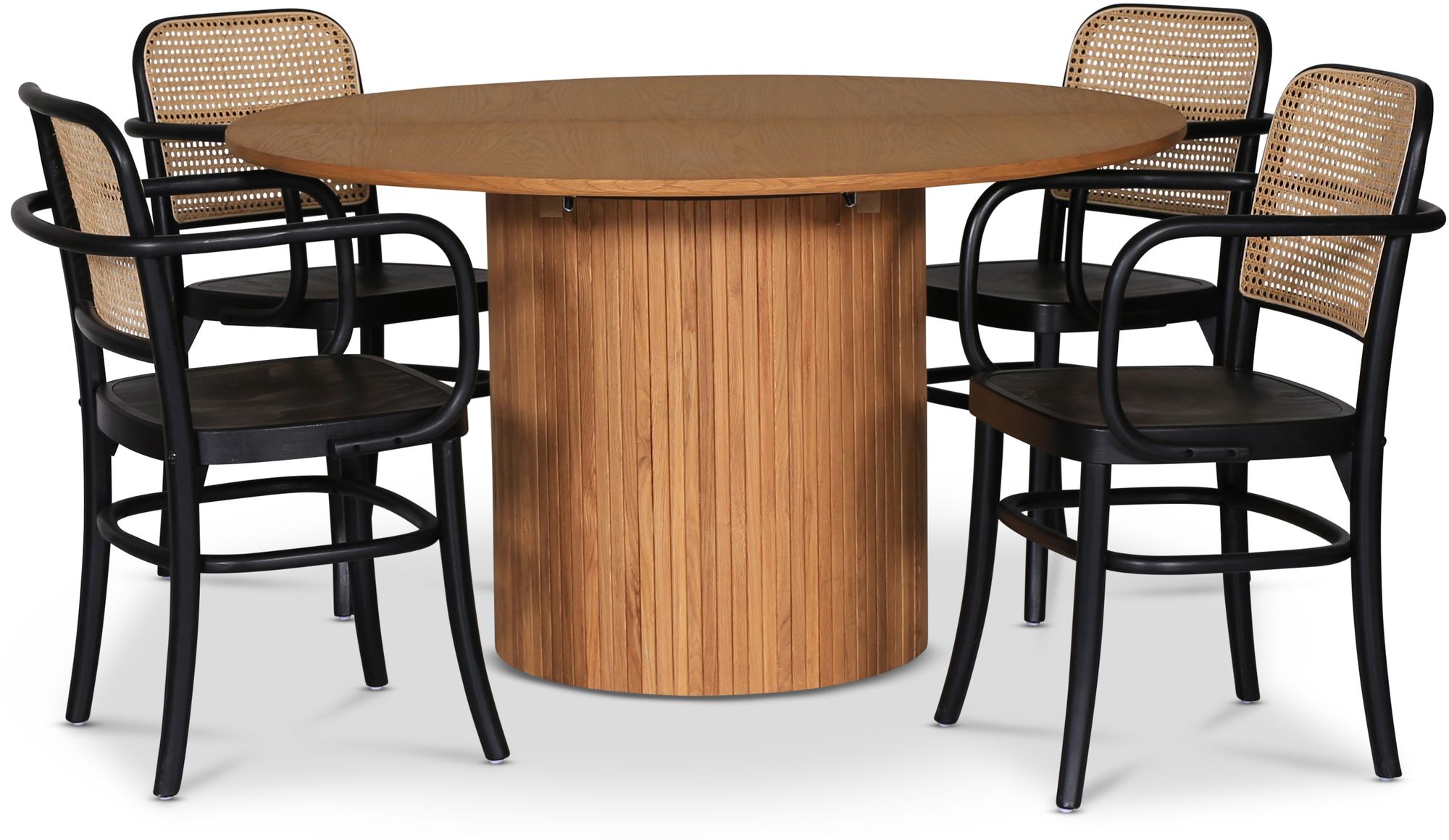 Nova matgrupp, f�rl�ngningsbart matbord �130-170 cm inkl 4 st Nemis karmstolar - Oljad ek