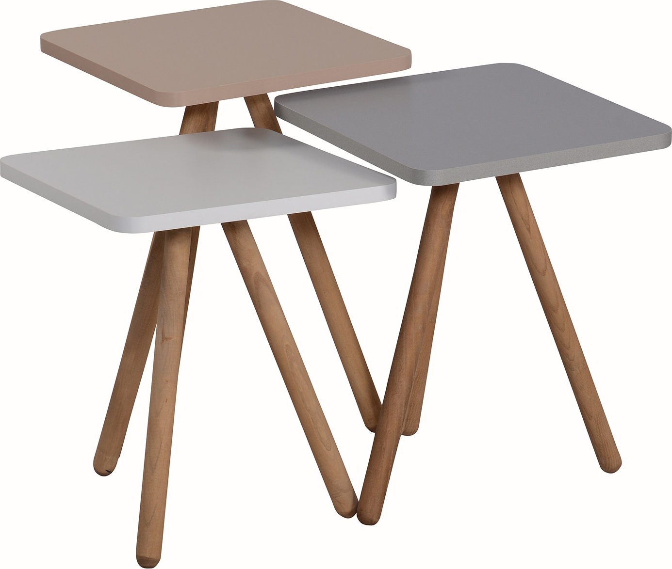 Triple satsbord 34 x 34 cm - Vit/cappuccino/gr�