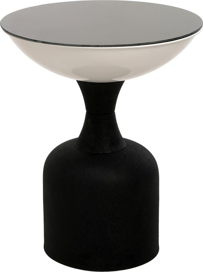 Chalice sidobord 46 cm - Svart/vit