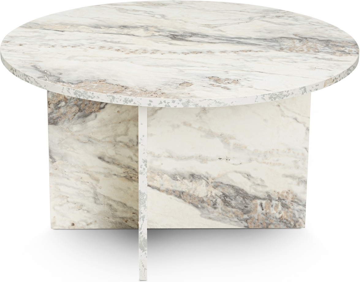 Harmoni soffbord&nbsp;�80 cm - Vit marmor