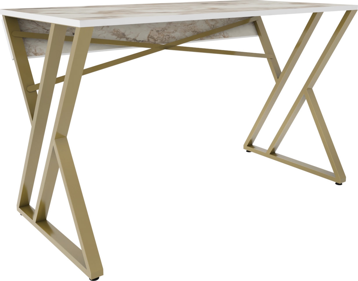 Gyza skrivbord 120 x 60 cm - Vit/guld Gyza skrivbord 120 x 60 cm - Vit/guld