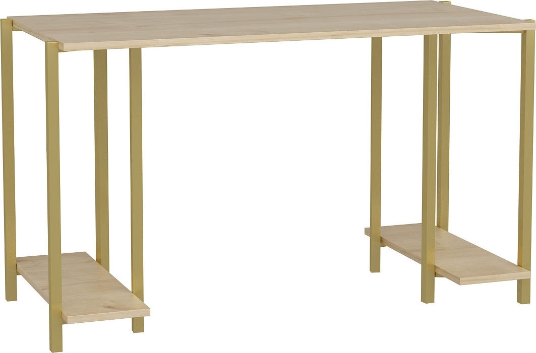 Academy skrivbord 125,2 x 60 cm - Guld/ek