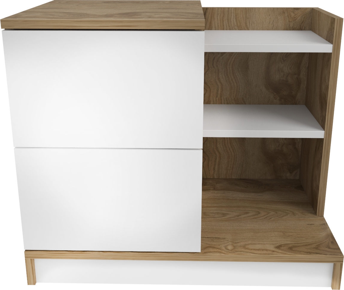 Nette nachtkastjes - Wit/walnoot