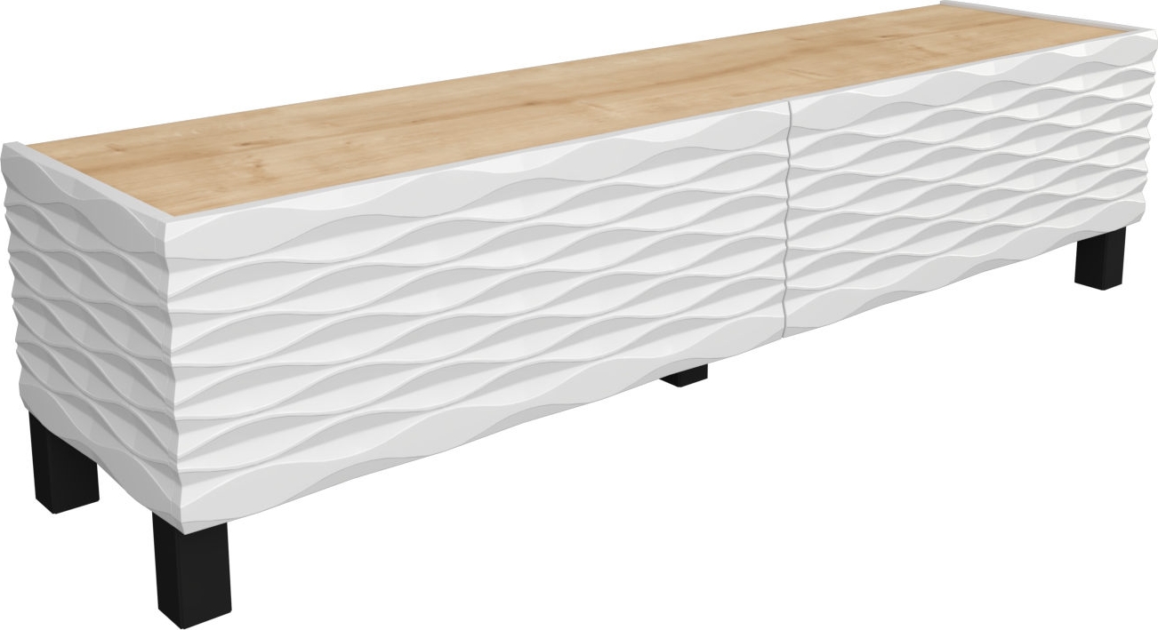 Lerze mediabank - Saffier eiken/wit