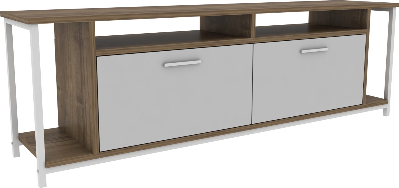 Omar mediabank - Wit/walnoot