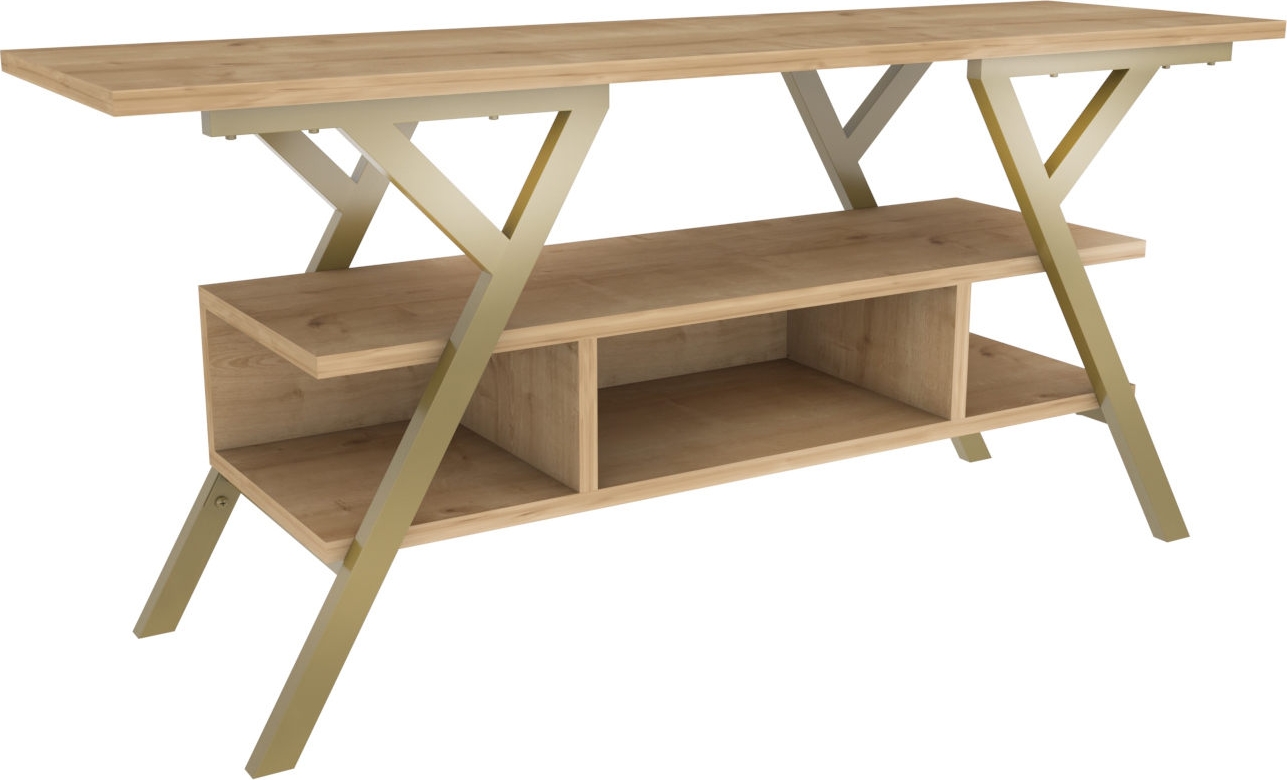 Minerva mediabank - Goud/eiken