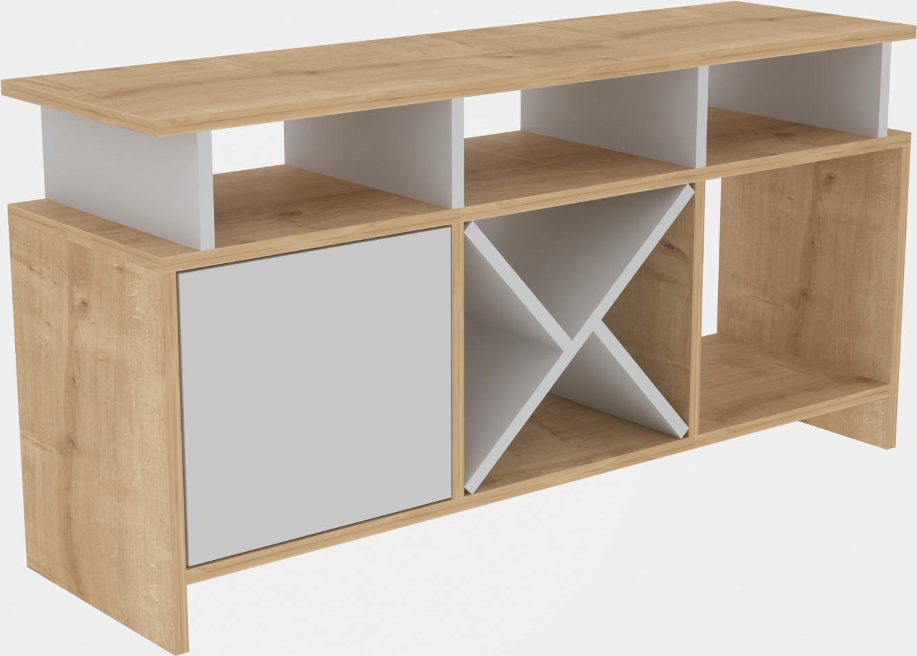 Auburn mediabank - Eiken/wit