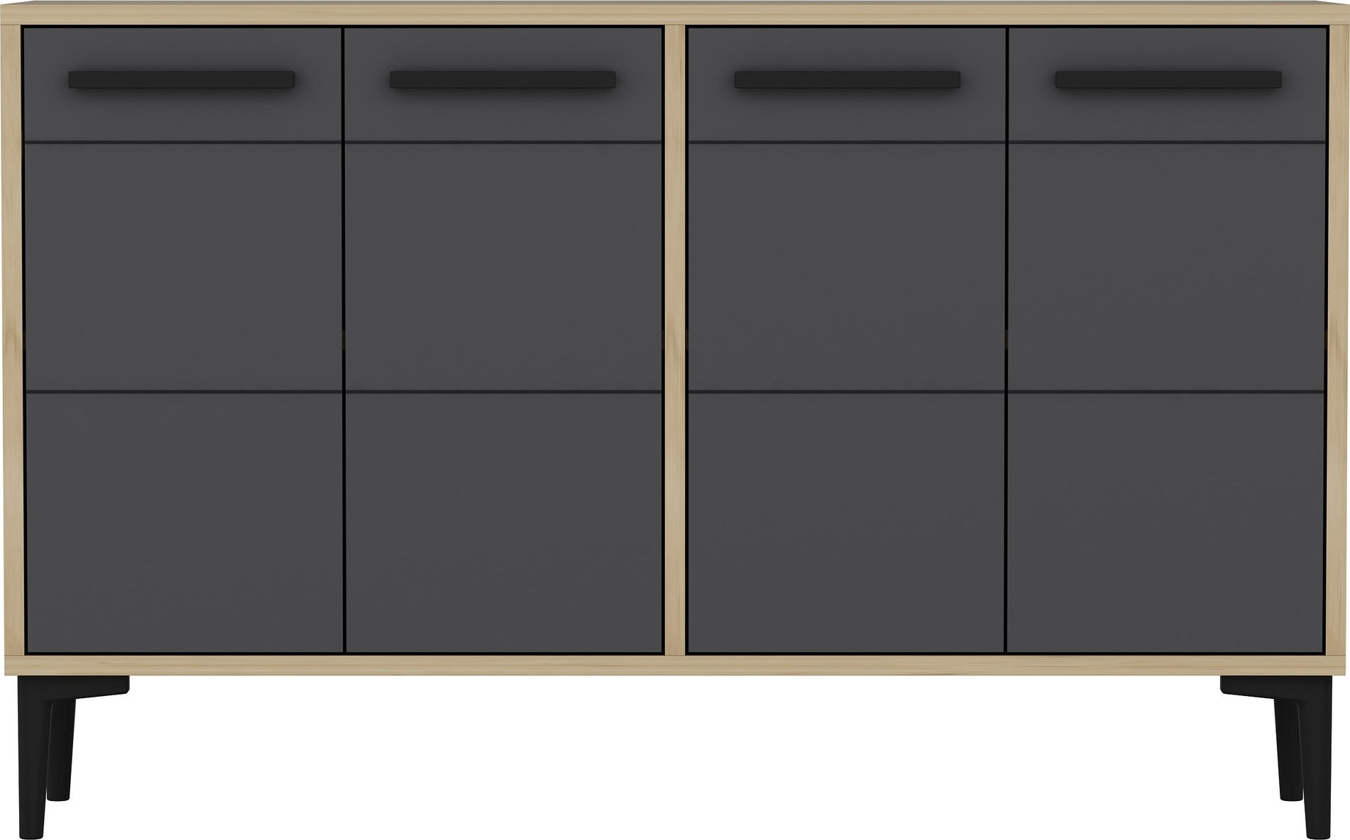 Stria dressoir - Saffier eiken/antraciet