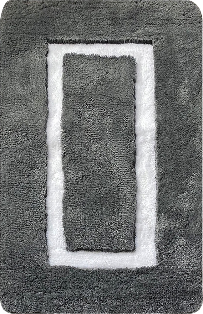 Quadrato badrumsmatta 70 x 120 cm - Antracit/vit Quadrato badrumsmatta 70 x 120 cm - Antracit/vit